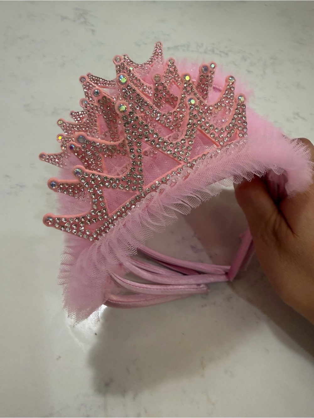 Pink Rhinestone Princess Tiara Headband - Women Accessories set 8